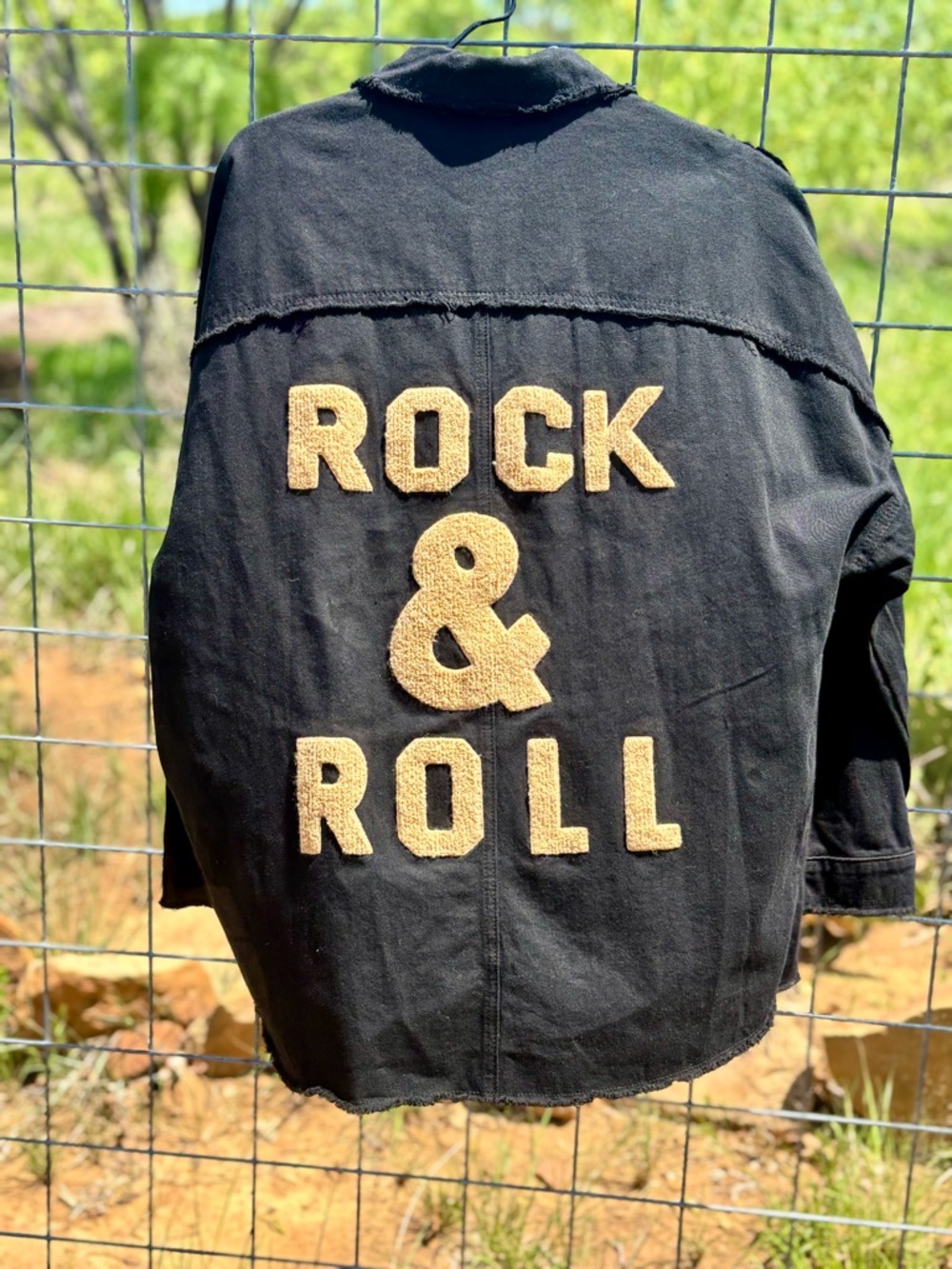 Davi and Dani Rock and Roll Black Denim Jacket